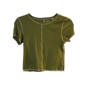 PACSUN green lined stitchT-Shirt